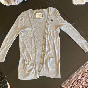 Abercrombie & Fitch Grey Cardigan Sweater